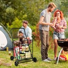 Homasis Folding Shopping Cart 100 Lbs Load Capacity  Black Portable Utility Trol