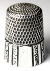Antique Simons Bros  Sterling Silver Thimble     fluted Octagon        jc    Monogram