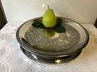 Vintage Silver Plate Bevel Shape Serving Platter Tray Footed Chased Daisy Floral