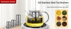 316 Stainless Steel Tea Strainers For Loose Tea With Drip Trays  Extra Fine Mesh