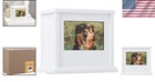 Elegant White Pet Memory Box For Ashes - Includes Photo Insert   Keepsakes