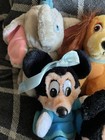 Vintage Disney Plushies - Mickey  Donald  Minnie  Goofy  Dumbo   Lady - Lot Of 6
