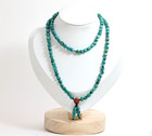 Early 20th C 108 Natural Turquoise Prayer Beads  Blue-green Color Tibetan Amulet