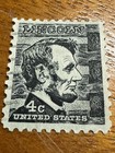 Abraham Lincoln 4 Four Cent Black Stamp Vintage  Civil War 005