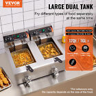 Commercial Electric Deep Fryer 22l Countertop Deep Fryer W  Dual Tanks 3000w