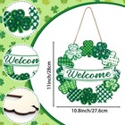 St Patricks Day Wreath Wooden Shamrock Wreath Front Door Hanger Decor Spring    