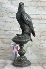 Extra Large Sitting American Eagle Bronze Sculpture Marble Statue Figurine Gift