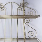 Mcm 1960   s Gold Wall Hanging Shelf Metal Rack 2 Tier Vintage Swirl 19   x18    Rare