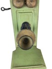 Antique Kellogg Wooden Crank Wall Telephone Wooden Case Painted Green
