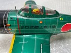 Vintage Japanese Tin Toy Zero Fighter Airplane Powered By Flywheel Showa Retro