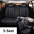 For Honda Leather Front   Rear Car Seat Covers 5-seats Protectors Full Set Black