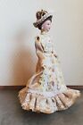 Dollhouse Miniature Victorian Doll Porcelain Fancy Lace Dress And Hat 1 12 Scale