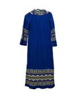 Vintage 70s Kaftan Huipil Handwoven Dress Maxi Size Small Guatemala Embroidered
