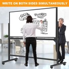 Large Magnetic Dry Erase Board With Stand  Double Sided 60  X 48  Rolling Whi   