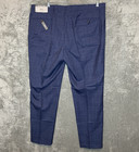 Michael Kors Mens Malone Classic Fit Plaid Wool Stretch Suit Pants Blue Comfort