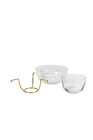 Baccarat Crystal Serving Bowl Gold Toned Accent Set Of 2 Clear 7  X 7 