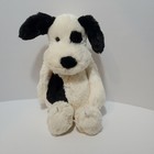 Jellycat London Bashful Puppy Dog Stuffed Animal Black White Plush - Medium 12   