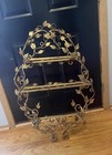 Vintage Hollywood Regency Ornate Gold Accent Italian Gilt Wrought-iron Shelf