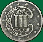 1858 Three Cent Silver Trime Choice Very Fine Vf  xf Coin  42002