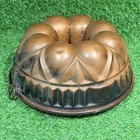 Antique German Copper Cake Mold Tin Lined Ornate Baking Pan   nice Patina  