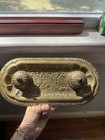 Antique Victorian Ornate Cast Brass Double Ink Well  