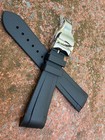 20mm Tudor Black Rubber Watch Strap Band Bracelet With Stainless Steel Clasp