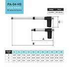 12-24v Electric Linear Actuator  6 -40  Stroke  900 Lbs Force  - Pa-04-hs Model