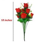 12 Red Rose Buds  Artificial Silk Flowers  Wedding Bouquets  Home  Faux Roses