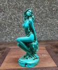 Chinese Hand-carved Natural Turquoise Statue People Beauty Exquisite Green