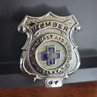 Silver-tone Medical Member Badge New Jersey No  87 Nutley 1st Aid Squad Metal