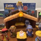 Fisher-price Little People Deluxe Christmas Nativity Set Complete W Box Light Up