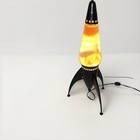 Vintage 90s Lava Lite Light Starship Lamp Black Rocket Yellow Lava Color  20   