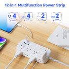 Surge Protector Multi Socket Power Strip 8 Ac Outlets 4 Usb Charger 2 Usb-c 5 Ft