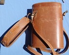 Mulholland Brothers Leather Wine Whisky Spirits Bottle Lined Case W carry Strap