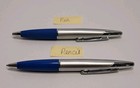 Vtg Cross Satin Barrel   Blue Comfort Grip Ballpoint Pen   Pencil Set W gift Box