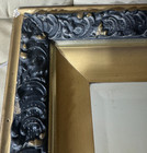 Antique Black And Gold Rectangular Wall Mirror - 22 0  W X 22 0  L X  1 5  D