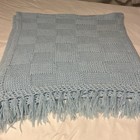 Vintage Afghan Blanket Hand Crocheted Bedding Throw Knitted 76x63