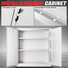 36  White Lockable Heavy Duty Metal Storage Utility Cabinet W  Adjustable Shelve