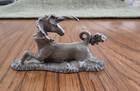 Vintage Hudson Fine Pewter Unicorn Figurine  630 1988 Reclining Fantasy Coll 