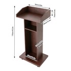 Brown Mobile 43  Height Rolling Podium   Lectern  Laptop Workstation W  4 Wheels