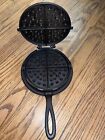 Antique Warnick   Leibrandt 7 8 Cast Iron Flipover Waffle Iron Circa 1800s 