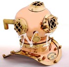 Us Navy Mark V Deep Sea Marine Divers Antique Scuba Brass Diving Helmet 