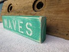 12 Inch Wood Hand Painted Waves Sign Nautical Seafood   s373 
