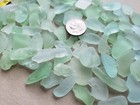 Pure Beach Sea Glass Surf Tumbled Foam Light Green Small Mosaic Craft Damage S2