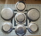 Lot Of 7  Vintage Wilton Columbia Pa Rwp Pewter Salad  x5    Dinner  x2  Plates