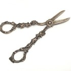 Rare Vintage 6 1 4  Solid Sterling Silver Grape On Vine Leaves Scissors 129 3g
