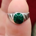 Vintage Navajo Baby Child Ring Size 1 Sterling Silver Malachite Native American