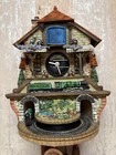 Cuckoo Clock Huge Train Station With Pop Out Conductor Moving Sound Train