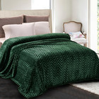 Soft Flannel Fleece Blanket Queen Size  Emerald Green