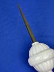 Antique 19 h Lightning Rod W  W c  Shinn Milk Glass Ball   Maine Barn Find 